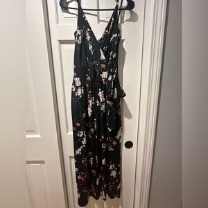 Kaileigh Black and Pink Floral Dress